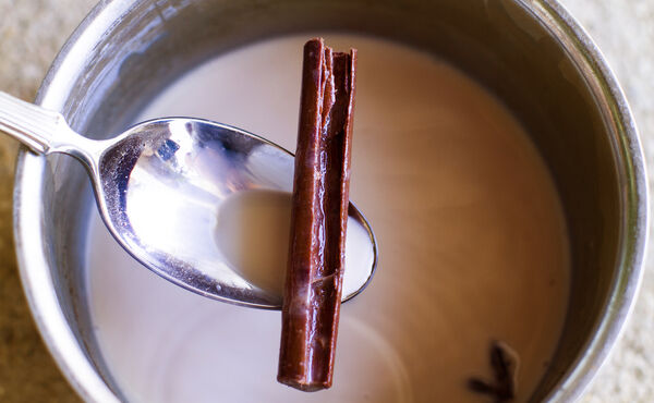 moon milk with cinnamon stick